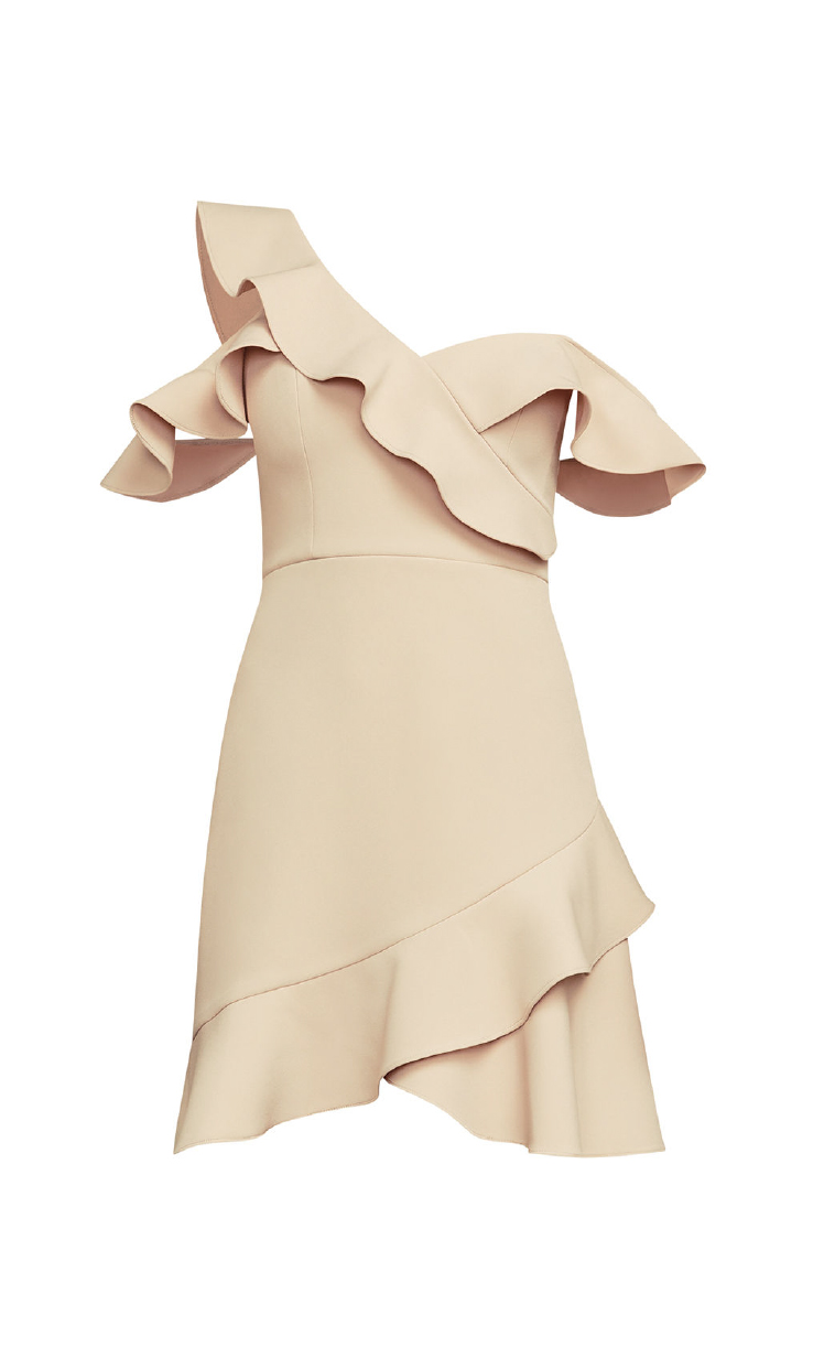bcbg malik asymmetrical ruffle dress Bcbgmaxazria Malik Asymmetric Ruffle Off-The-Shoulder Mini Dress 100% Exclusive In Coral - 55% Off