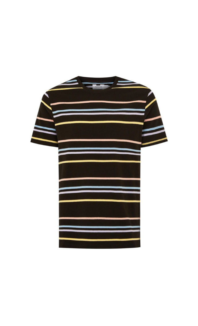 Black Rainbow Striped T-Shirt - Hello! We are wt+