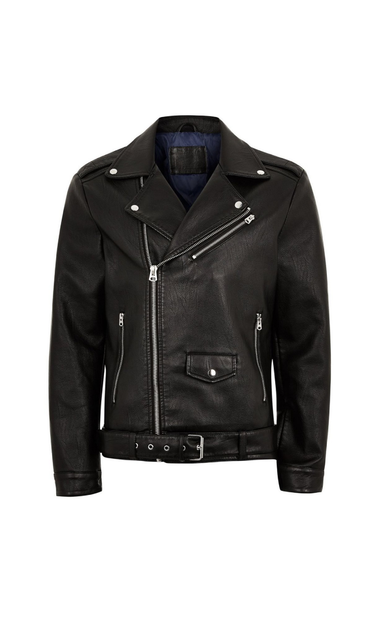 Faux Leather Oversized Biker Jacket - Hello! We are wt+