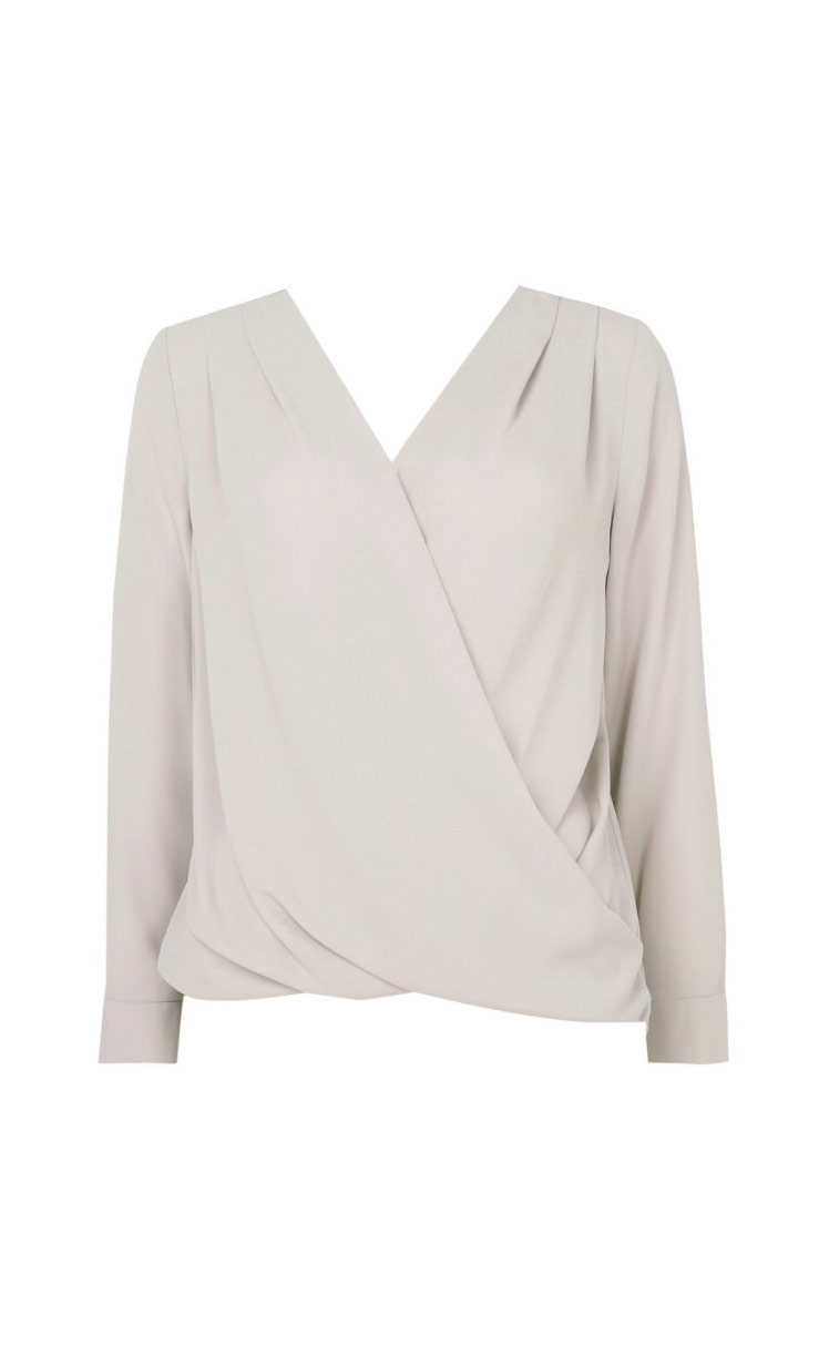 Petite Ivory Wrap Blouse - Hello! We are wt+