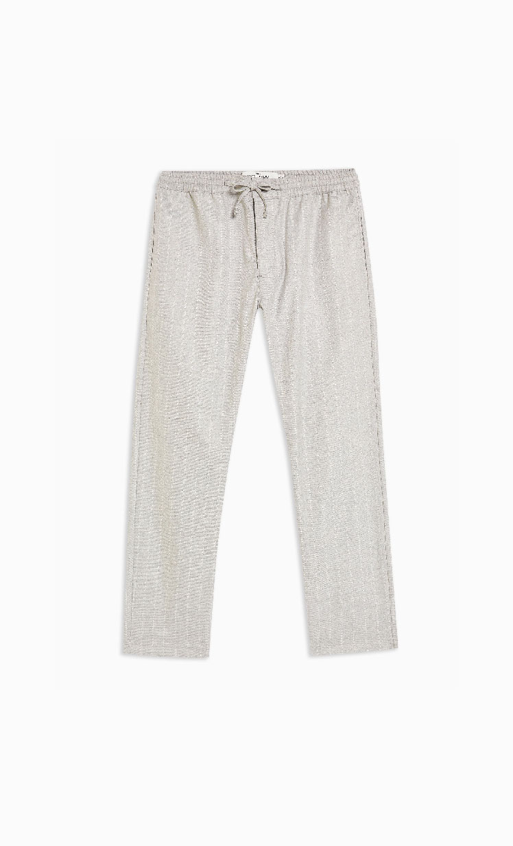 grey side stripe trousers