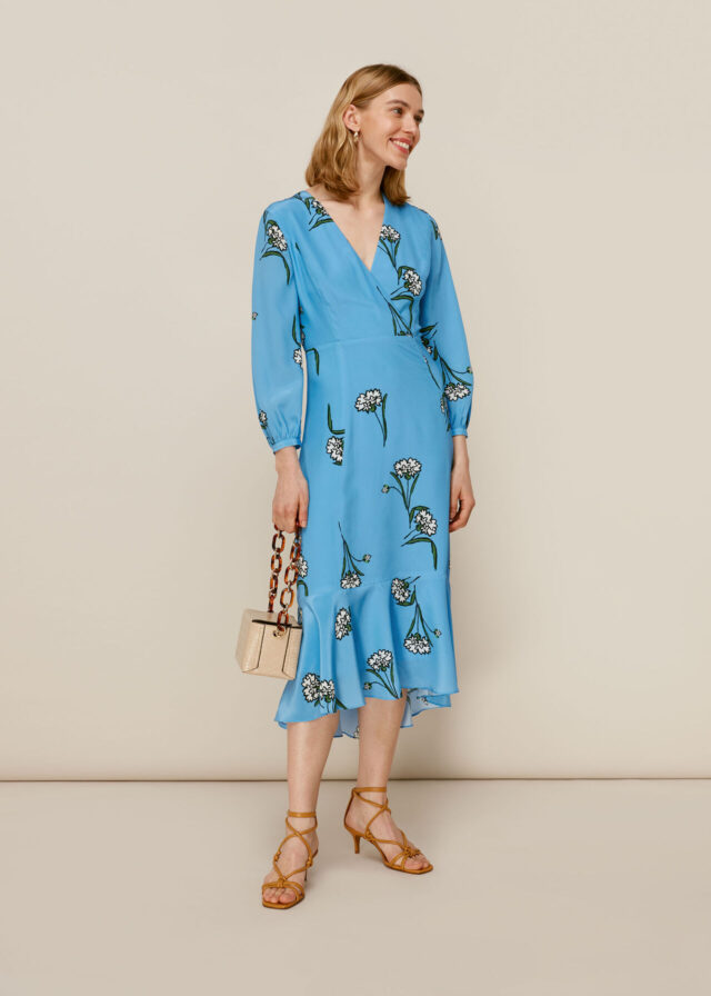 WHISTLES WHISTLES SPRIG FLOWER SILK DRESS Hello! We are wt+