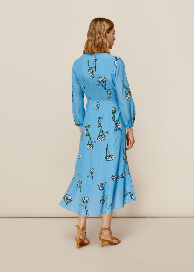 WHISTLES WHISTLES SPRIG FLOWER SILK DRESS Hello! We are wt+